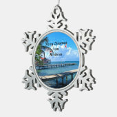 Ornement Flocon De Neige Joyeux Noël du Honduras (Vue impression)