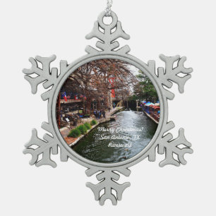 Ornement Flocon De Neige Joyeux Noël ! Ornement de San Antonio TX Riverwalk