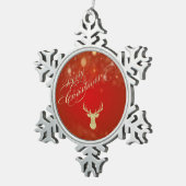 Ornement Flocon De Neige Joyeux Noël, Parties scintillant Reindee (Vue impression)