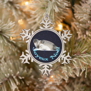 Ornement Flocon De Neige Joyeux Noël - Phoque annelé