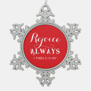 Ornement Flocon De Neige Joyeux Noël Réjouissez-vous dans le Lord Red Ornam