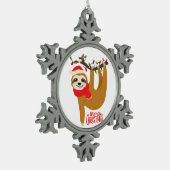 Ornement Flocon De Neige Joyeux Noël Sloth | Vacances (Gauche)