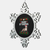 Ornement Flocon De Neige joyeux ottermas laid pull de noël (Vue impression)