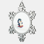 Ornement Flocon De Neige Joyful Kawaii Penguin Sledding Christmas (Vue impression)