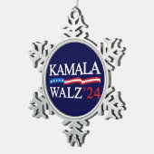 Ornement Flocon De Neige Kamala Harris Walz 2024 Évidemment bleu (Vue impression)