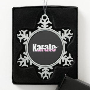Ornement Flocon De Neige Karate Arts Martiaux Rose Féminin