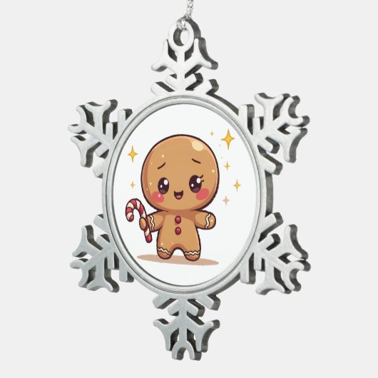 Ornement Flocon De Neige Kawaii Gingerbread Man Cute Christmas Ornament (Vue impression)