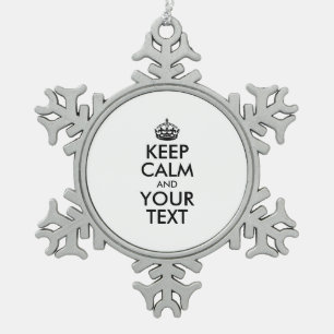Ornement Flocon De Neige KEEP CALM personnalisé et votre texte