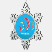 Ornement Flocon De Neige Kite Surfing Snowflake Pewer Noël Ornament (Vue impression)