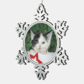 Ornement Flocon De Neige Kitten en rouge Santa Claus Boot Stocking (Vue impression)