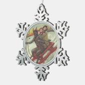 Ornement Flocon De Neige Krampus Enlèvement D'Enfants Sur Toboggan (Vue impression)