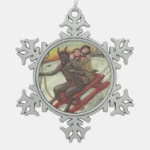 Ornement Flocon De Neige Krampus Enlèvement D'Enfants Sur Toboggan (Devant)