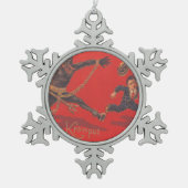 Ornement Flocon De Neige Krampus pourchasser un garçon (Devant)