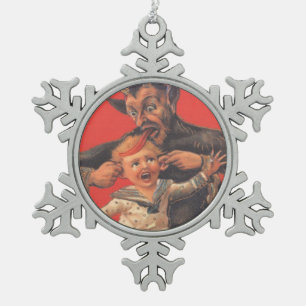Ornement Flocon De Neige Krampus Punissant Petit Garçon