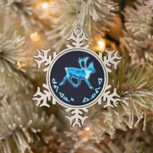 Ornement Flocon De Neige Kuvianak Innovia - Caribou Bleu (Renne)