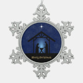 Ornement Flocon De Neige La crèche de Noël Scène religieuse (Devant)