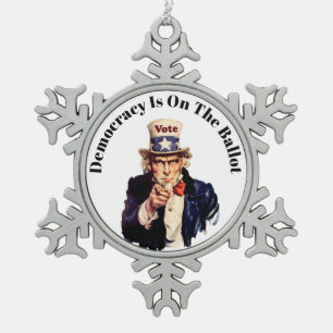Ornement Flocon De Neige La démocratie est sur le bulletin de vote 2026