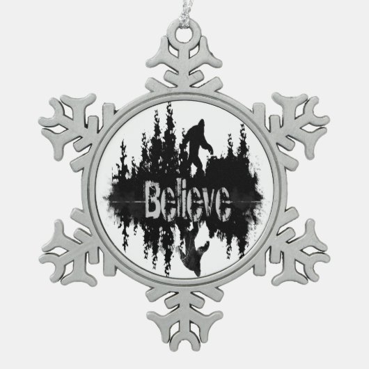 Ornement Flocon De Neige La légende Sasquatch, Big Foot Lake Reflection (Devant)