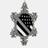 Ornement Flocon De Neige La ligne argentée mince drapeau (Gauche)
