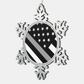 Ornement Flocon De Neige La ligne argentée mince drapeau (Vue impression)