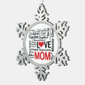 Ornement Flocon De Neige La maman est amour - le jour de mère ou (Vue impression)