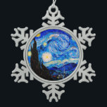 Ornement Flocon De Neige La nuit étoilée par Vincent Van Gogh<br><div class="desc">Vincent Van Gogh La Nuit Étoile. Il s'agit d'un ancien chef-d'oeuvre du peintre-maître néerlandais Vincent Van Gogh.Cette peinture de paysage d'art raffiné a une belle,  vibrante,  couleur saturée. Vincent Van Gogh était un peintre impressionniste de poste hollandais. Cette image est du domaine public</div>