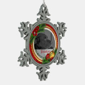 Ornement Flocon De Neige La photo commémorative d'animal familier (Gauche)