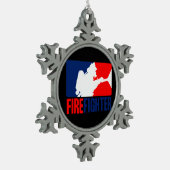 Ornement Flocon De Neige La tête de pompier en trois couleurs (Gauche)