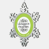 Ornement Flocon De Neige La vie a commencé dans le jardin (Vue impression)