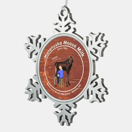 Ornement Flocon De Neige Lait d'orignal Matanuska (Vue impression)