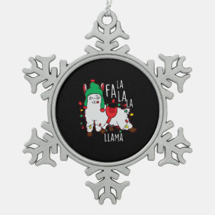 Ornement Flocon De Neige Lama Fa La La Christmas