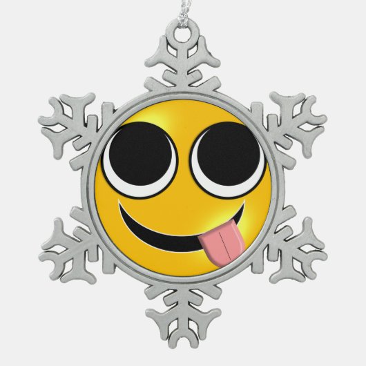 Ornement Flocon De Neige Langue Emoji (Devant)