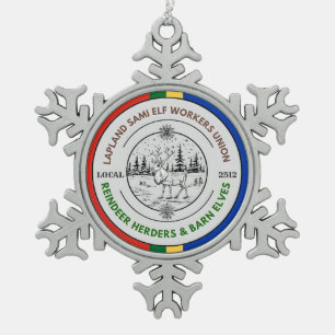 Ornement Flocon De Neige Lapand Sami Elf Workers Union Reindeer Herders