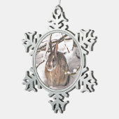 Ornement Flocon De Neige Lapin de neige (Vue impression)