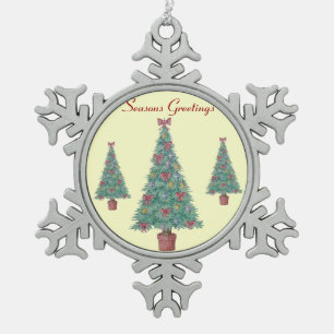 Ornement Flocon De Neige L'arbre de Noël avec le rouge de décorations