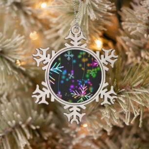 Ornement Flocon De Neige L'atmosphère de Noël festive et animée de Slippery