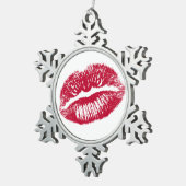 Ornement Flocon De Neige Le Baiser, Lèvres Rouges (Vue impression)