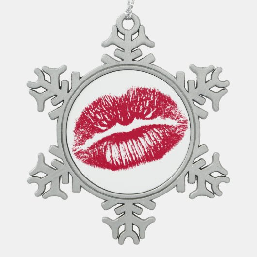 Ornement Flocon De Neige Le Baiser, Lèvres Rouges (Devant)