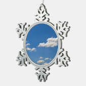 Ornement Flocon De Neige Le ciel est bleu et les nuages blancs passent (Vue impression)