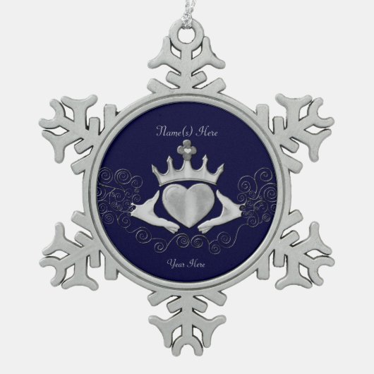 Ornement Flocon De Neige Le Claddagh (Argent) (Devant)