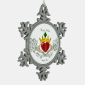 Ornement Flocon De Neige Le Claddagh (couleur complète) (Gauche)
