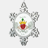 Ornement Flocon De Neige Le Claddagh (couleur complète) (Vue impression)