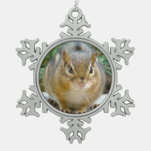 Ornement Flocon De Neige Le Cute Chipmunk A L'Oeil Sur Vous