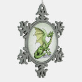 Ornement Flocon De Neige Le dragon de pierre de naissance d’août : Peridot (Gauche)