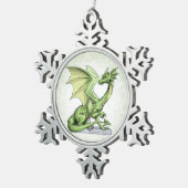 Ornement Flocon De Neige Le dragon de pierre de naissance d’août : Peridot (Vue impression)