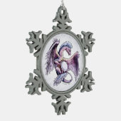Ornement Flocon De Neige Le dragon de pierre de naissance d’octobre : Opal (Gauche)