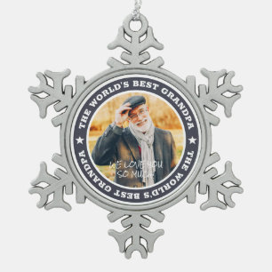 Ornement Flocon De Neige Le meilleur grand-père du monde moderne Star Photo