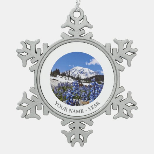 Ornement Flocon De Neige Le mont Rainier au point de paradis (Devant)