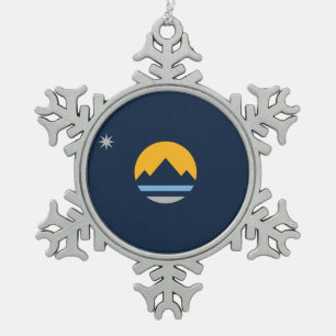 Ornement Flocon De Neige Le nouveau drapeau de Reno, Nevada