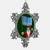 Ornement Flocon De Neige Le Père Noël Avec L'Ensigne D'Aruba (Gauche)